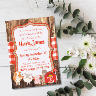 Invitation d'anniversaire à la ferme