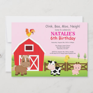 Invitation d'anniversaire à la ferme Fête champêtr