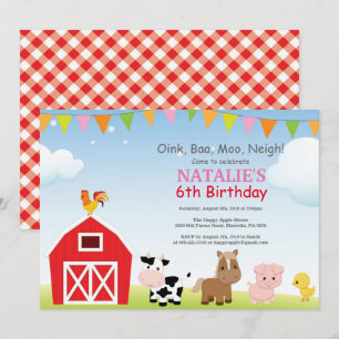 Invitation d'anniversaire à la ferme Fête champêtr