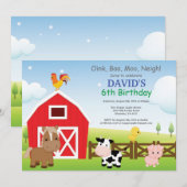 Invitation d'anniversaire à la ferme Fête champêtr (Devant / Derrière)