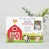 Invitation d'anniversaire à la ferme Fête champêtr (Debout devant)