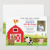 Invitation d'anniversaire à la ferme Fête champêtr (Devant / Derrière)