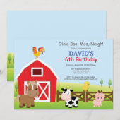 Invitation d'anniversaire à la ferme Fête champêtr (Devant / Derrière)