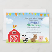 Invitation d'anniversaire à la ferme Fête champêtr (Devant)