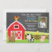 Invitation d'anniversaire à la ferme Fête champêtr (Devant)