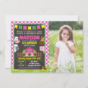 Invitation d'anniversaire à la ferme / Fête de la
