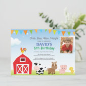 Invitation d'anniversaire à la ferme Fête de la co (Debout devant)
