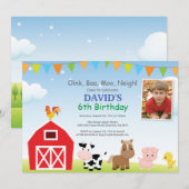 Invitation d'anniversaire à la ferme Fête de la co (Devant / Derrière)