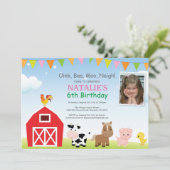 Invitation d'anniversaire à la ferme Fête de la co (Debout devant)