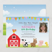 Invitation d'anniversaire à la ferme Fête de la co (Devant / Derrière)