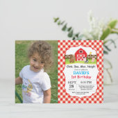 Invitation d'anniversaire à la ferme Fête de la co (Debout devant)