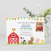 Invitation d'anniversaire à la ferme Fête de la co (Debout devant)