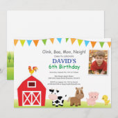 Invitation d'anniversaire à la ferme Fête de la co (Devant / Derrière)