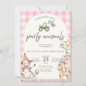 Invitation d'anniversaire à la ferme pour les anim (Devant)