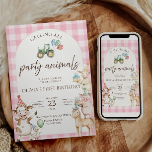 Invitation d'anniversaire à la ferme pour les anim