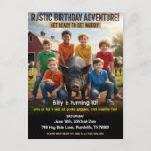 Invitation d'anniversaire à la ferme rustique (Devant)