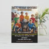 Invitation d'anniversaire à la ferme rustique (Debout devant)
