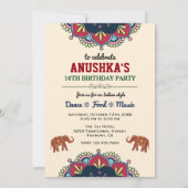 Invitation d'anniversaire à la fête de Bollywood d (Dos)