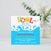 Invitation d'anniversaire à la fête de la piscine (Debout devant)