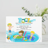 Invitation d'anniversaire à la fête de la piscine  (Debout devant)