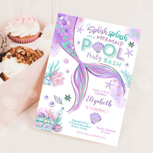 Invitation d'anniversaire à la fête de la piscine 
