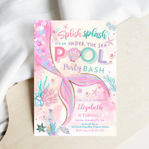 Invitation d'anniversaire à la fête de la piscine 