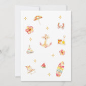 Invitation d'anniversaire à la fête de plage d'été (Dos)