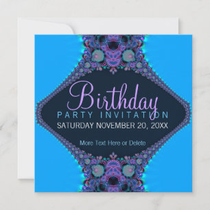 Invitation d'anniversaire à la fête du récif pourp