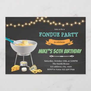 Invitation d'anniversaire à la fondue de fromage