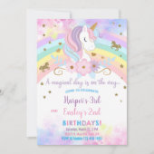 Invitation d'anniversaire à la licorne et aux frèr (Devant)