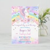 Invitation d'anniversaire à la licorne et aux frèr (Debout devant)