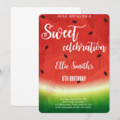 Invitation d'anniversaire à la pastèque modifiable (Devant / Derrière)