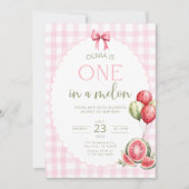 Invitation d'anniversaire à la pastèque "Une dans  (Devant)