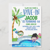 Invitation d'anniversaire à la piscine (Devant)