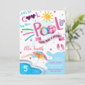Invitation d'anniversaire à la piscine cool (Debout devant)