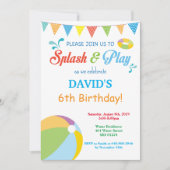 Invitation d'anniversaire à la piscine Splish Spla (Devant)