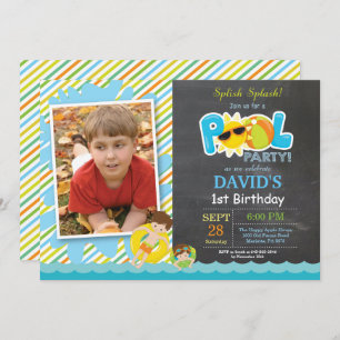 Invitation d'anniversaire à la piscine Splish Spla