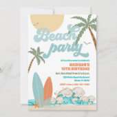 Invitation d'anniversaire à la plage (Devant)
