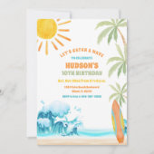 Invitation d'anniversaire à la plage (Devant)