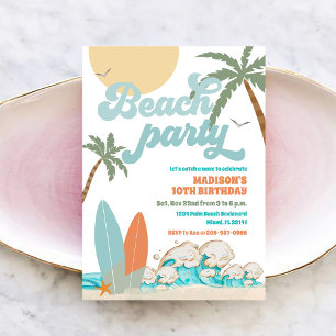 Invitation d'anniversaire à la plage