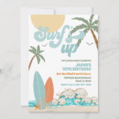 Invitation d'anniversaire à la plage de surf (Devant)