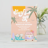 Invitation d'anniversaire à la plage de surf (Debout devant)