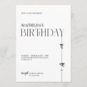 Invitation d'anniversaire à la typographie minimal (Devant)