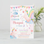 Invitation d'anniversaire à la Unicorne Fête d'ann (Debout devant)