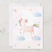 Invitation d'anniversaire à la Unicorne Fête d'ann (Dos)