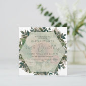 Invitation d'anniversaire à la végétation fleurie  (Debout devant)