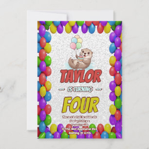 Invitation d'anniversaire à l'adorable loutre de m