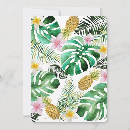 Invitation d'anniversaire à l'ananas tropical (Dos)