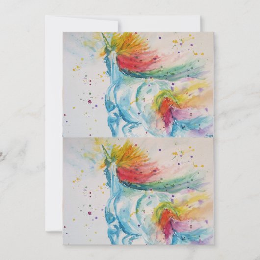 Invitation d'anniversaire à l'aquarelle d'art de l (Devant)