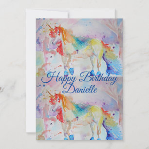 Invitation d'anniversaire à l'aquarelle d'art de l